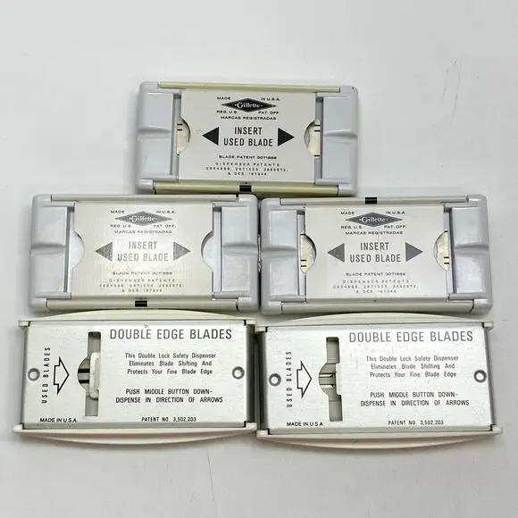 Vintage MERKUR Germany Chrome Double Edge Twist Handle Razor + Gillette Blades